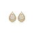 Brinco de base gota cravejado de zircônia cristal banho em ouro 18k - Imagem 1