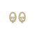 Brinco de base cravejado de zircônia cristal banho em ouro 18k - Imagem 1