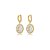 Brinco de argola cravejado de zircônia cristal banho em ouro 18k - Imagem 1