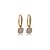 Brinco de argola cravejado de zircônia cristal banho em ouro 18k - Imagem 1