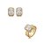 Conjunto de brinco e anel cravejado de zircônia cristal banho em ouro 18k - Imagem 1