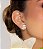 Conjunto de brinco e anel cravejado de zircônia cristal banho em ouro 18k - Imagem 4