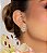 Conjunto de brinco e anel cravejado de zircônia cristal banho em ouro 18k - Imagem 3