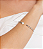 Bracelete liso com detalhe em pérola shell banho em ródio branco - Imagem 1