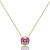 Colar com pingente cravejado de zircônia rainbow banho em Ouro 18k - Imagem 1