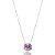 Colar com pingente cravejado de zircônia rainbow banho em Ródio branco - Imagem 1