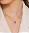 Colar com pingente cravejado de zircônia rainbow banho em Ródio branco - Imagem 2