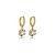 Brinco de argola cravejado de zircônia cristal banho em ouro 18k - Imagem 1