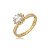 Anel dourado cravejado de zircônia cristal banho em ouro 18k - Imagem 1