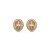 Brinco de base oval cravejado de zircônia citrino e cristal banho em ouro 18k - Imagem 1