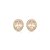 Brinco de base oval cravejado de zircônia citrino e cristal banho em ouro 18k - Imagem 1