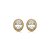 Brinco de base oval cravejado de zircônia cristal banho em ouro 18k - Imagem 1