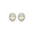 Brinco de base oval cravejado de zircônia yellow fancy e cristal banho em ouro 18k - Imagem 1