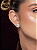 Brinco de base oval cravejado de zircônia yellow fancy e cristal banho em ouro 18k - Imagem 2