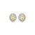 Brinco de base oval cravejado de zircônia yellow fancy e cristal banho em ródio branco - Imagem 1
