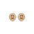 Brinco de base oval cravejado de zircônia granada e cristal banho em ouro 18k - Imagem 1