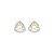 Brinco de base cravejado de zircônia yellow fancy e cristal banho em ródio branco - Imagem 1