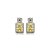 Brinco de base cravejado de zircônia yellow fancy e cristal banho em ródio branco - Imagem 1