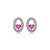 Brinco de coração cravejado de zircônia pink e cristal banho em ródio branco - Imagem 1