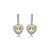Brinco de coração cravejado de zircônia yellow fancy e cristal banho em ródio branco - Imagem 1