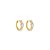 Brinco argola de coração cravejado de zircônia cristal banho em ouro 18k - Imagem 1