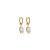 Brinco argola cravejado de zircônia cristal banho em ouro 18k - Imagem 1