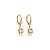 Brinco argola cravejado de zircônia citrino e cristal banho em ouro 18k - Imagem 1