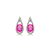 Brinco gota cravejado de zircônia pink e cristal banho em ródio branco - Imagem 1