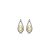 Brinco gota cravejado de zircônia yellow fancy e cristal banho em ródio branco - Imagem 1