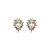 Brinco de base cravejado de zircônia rainbow banho em ouro 18k - Imagem 1