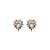 Brinco de base cravejado de zircônia rainbow banho em ouro 18k - Imagem 1