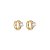 Brinco de argola cravejado de zircônia rainbow banho em ouro 18k - Imagem 1