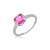 Anel cravejado de zircônia pink e cristal banho em ródio branco - Imagem 1