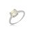 Anel cravejado de zircônia yellow fancy e cristal banho em ródio branco - Imagem 1