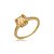 Anel cravejado de zircônia citrino e cristal banho em ouro 18k - Imagem 1