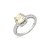 Anel cravejado de zircônia yellow fancy e cristal banho em ródio branco - Imagem 1