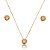 Conjunto de brinco e colar cravejado de zircônia citrino banho de ouro 18k - Imagem 1
