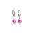 Brinco argola cravejado de zircônia pink e cristal banho em ródio branco - Imagem 1