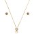 Conjunto de brinco e colar cravejado de zircônia citrino banho de ouro 18k - Imagem 1