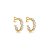 Brinco argola cravejado de zircônia cristal banho em ouro 18k - Imagem 1