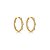 Brinco argola cravejado de zircônia cristal banho em ouro 18k - Imagem 1