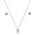 Conjunto de brinco e colar cravejado de zircônia cristal banho de ouro 18k - Imagem 1