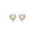 Brinco de coração cravejado de zircônia yellow fancy e cristal banho em ródio branco - Imagem 1