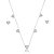Conjunto de brinco e colar coração de zircônia cristal banho de ródio branco - Imagem 1