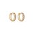 Brinco de argola cravejado de zircônia rainbow banho em ouro 18k - Imagem 1