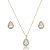 Conjunto de brinco e colar gota cravejado de zircônia cristal banho de ouro 18k - Imagem 1