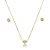 Conjunto de brinco e colar cravejado de zircônia citrino banho de ouro 18k - Imagem 1