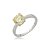 Anel cravejado de zircônia yellow fancy banho em ródio branco - Imagem 1