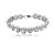 Pulseira cravejada coração de zircônia cristal com detalhe acqua banho de ródio branco - Imagem 1