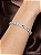 Pulseira cravejada coração de zircônia cristal com detalhe safira banho de ródio branco - Imagem 2
